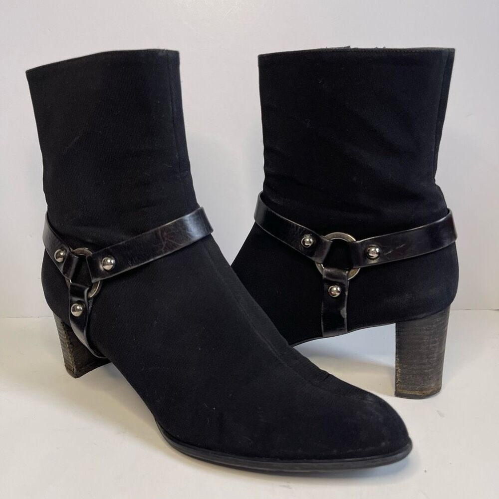 Vintage Stuart Weitzman Harness Heeled Boots Size 10.5 N